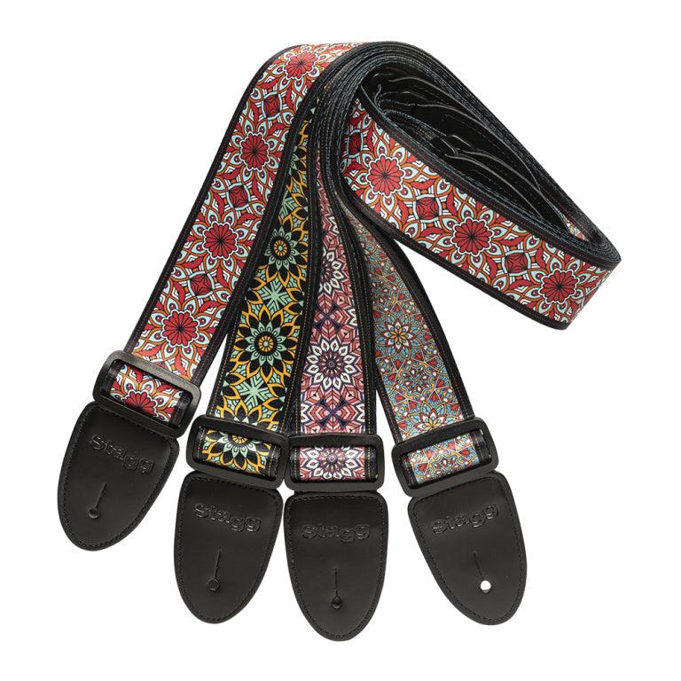 Stagg Terylene Strap Mandala Red