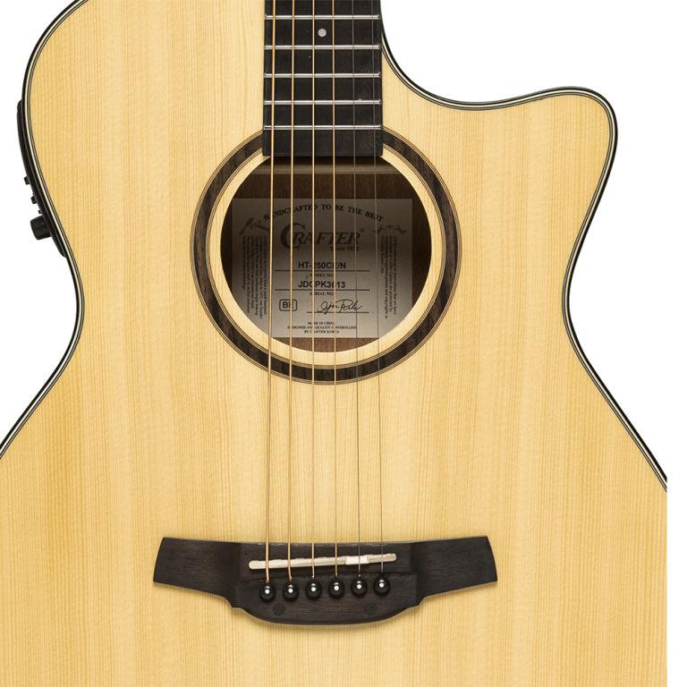 Crafter HT250-CE-N Orchestra elektrisk-akustisk guitar med lamineret gran dæk