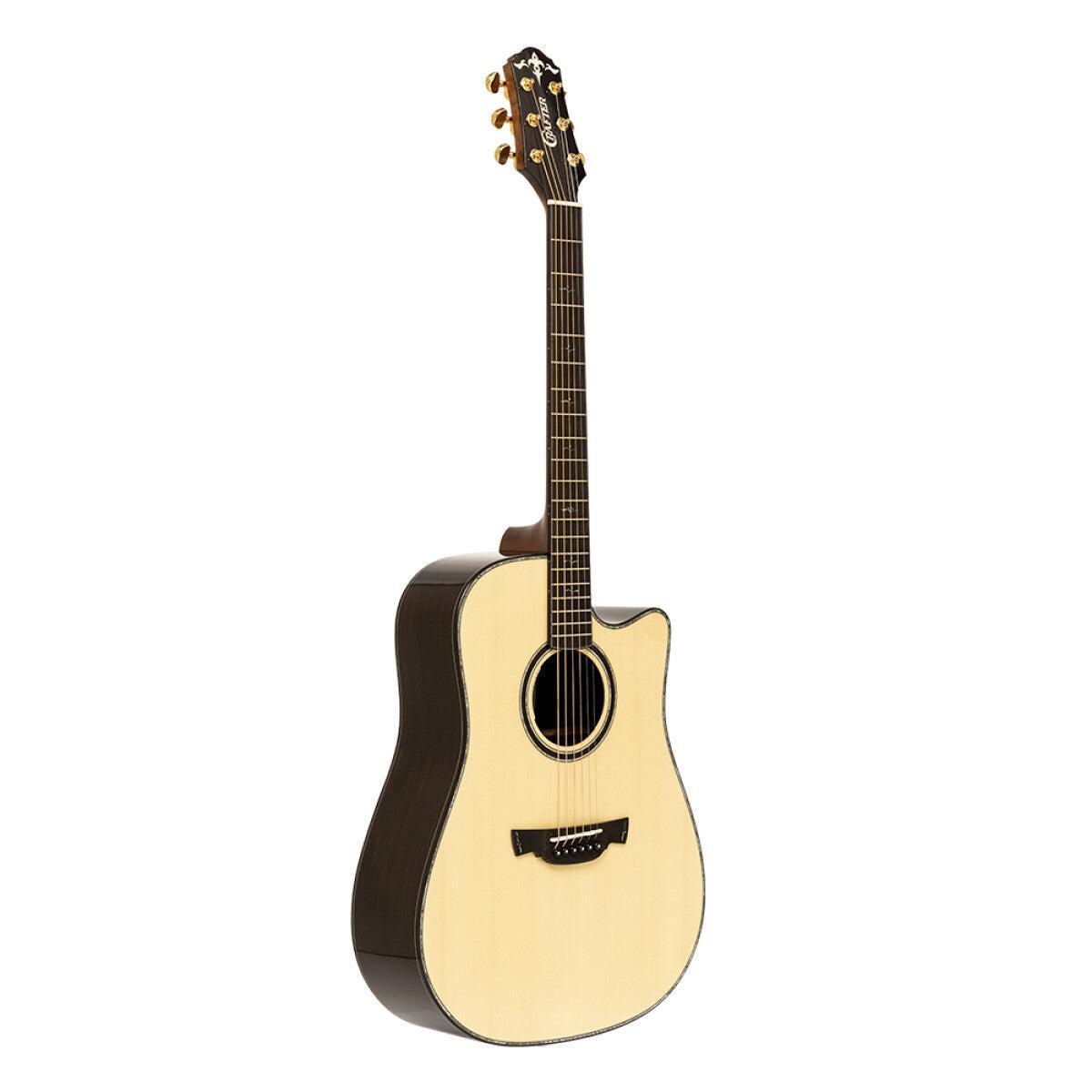 Crafter LX D-1000CE Cutaway Dreadnought Akustisk-elektrisk Guitar med Massiv Gran Dæk