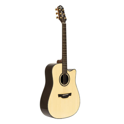 Crafter LX D-1000CE Cutaway Dreadnought Akustisk-elektrisk Guitar med Massiv Gran Dæk