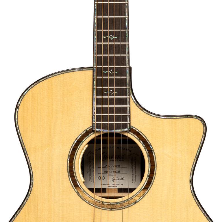 Crafter LX G-7000CE Grand Auditorium Akustisk-elektrisk Guitar med Massiv Gran Dæk