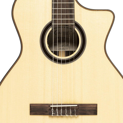 Crafter SNT 20CE PRO Klassisk Elektrisk Guitar med Massivt Grantræsdæk