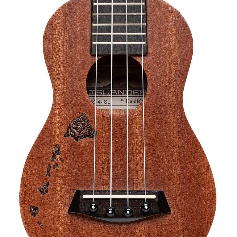 Islander MS-4-ISL Traditional soprano ukulele med mahogni dæk og Hawaii øgruppen indgraveret