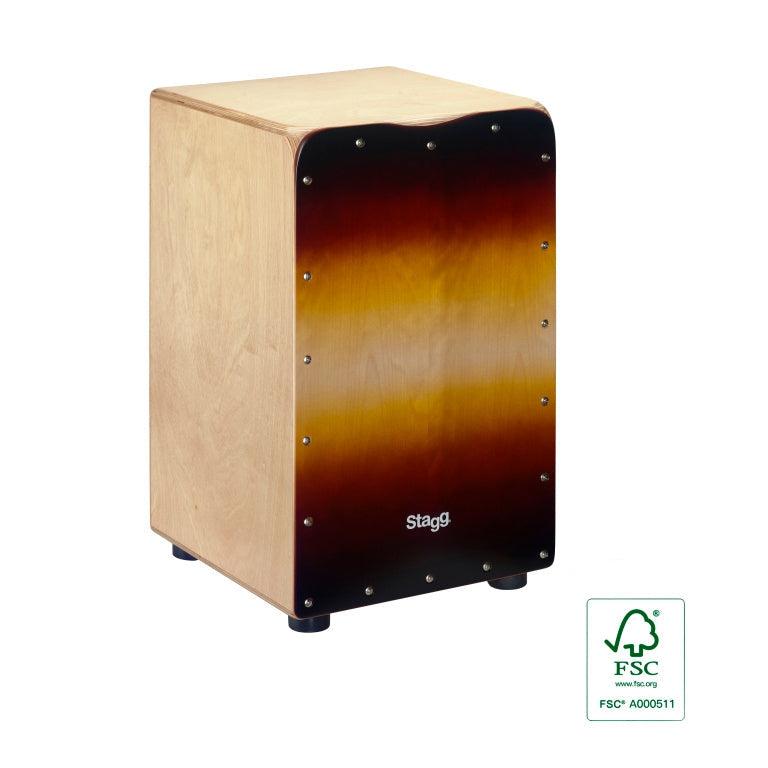 Stagg CAJ-50M-SB Cajón i birketræ m/sunburst front