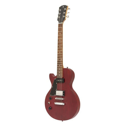 Stagg LP-style el-guitar m/P90, Cherry, venstrehåndet