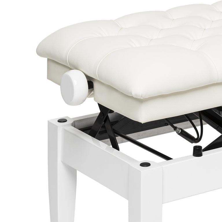 Stagg PBH 850 hydraulisk klaverbænk, højglans hvid m/hvidt vinyl sæde
