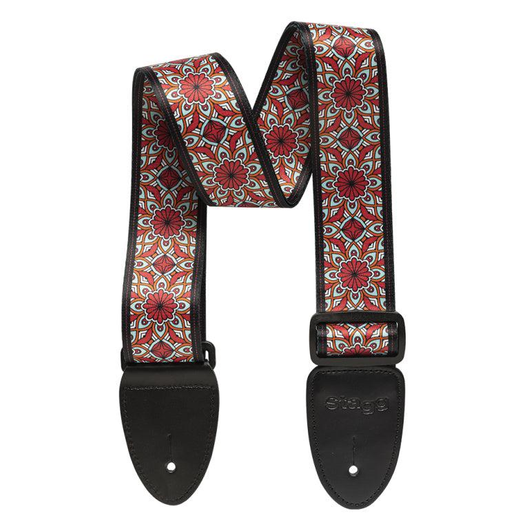 Stagg Terylene Strap Mandala Red