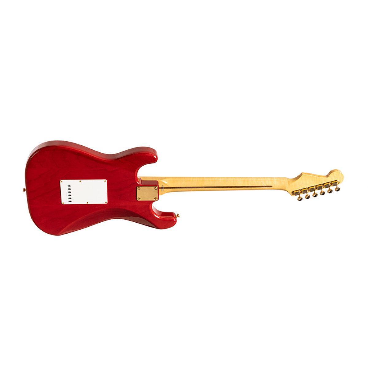 TOKAI TST118G SR/M Vintage solid body electric guitar, maple fingerboard, See Through Red finish + case