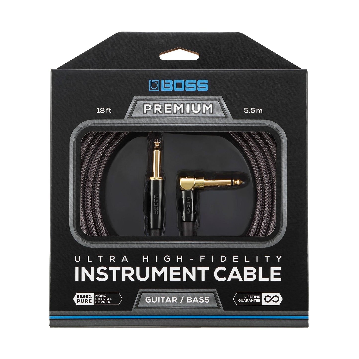 Boss Premium Instrumentkabel med straight - right-angle 1/4'' tilslutning