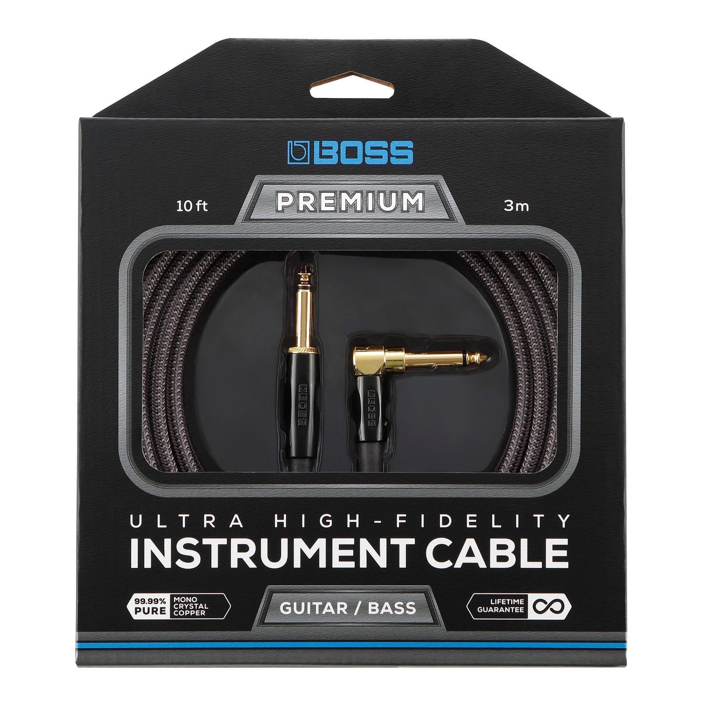 Boss Premium Instrumentkabel med straight - right-angle 1/4'' tilslutning