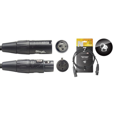 Stagg DMX kabel, XLR/XLR M/F - 3 Pins