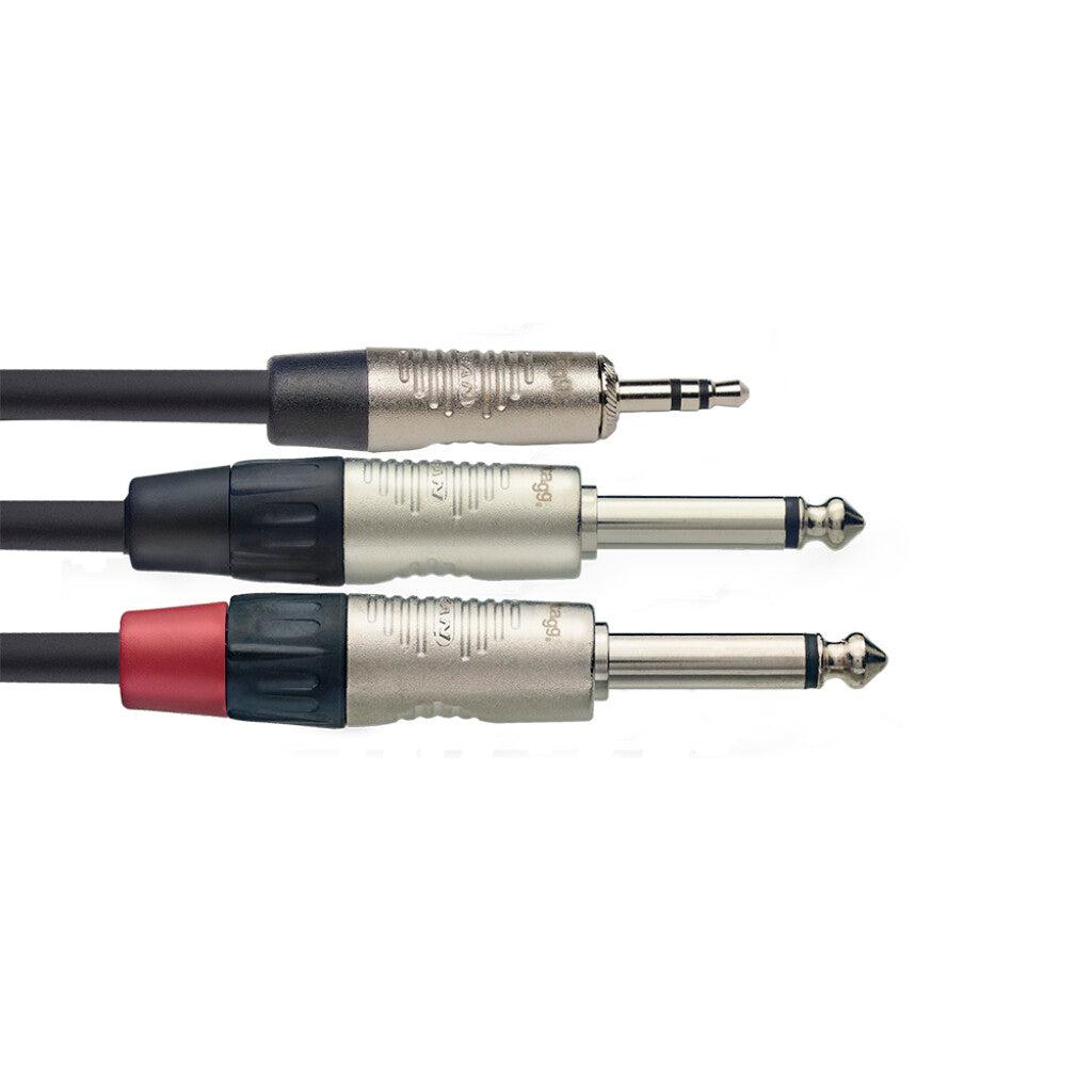 Stagg Y-kabel, stereo mini han jack til 2 x mono han Jack