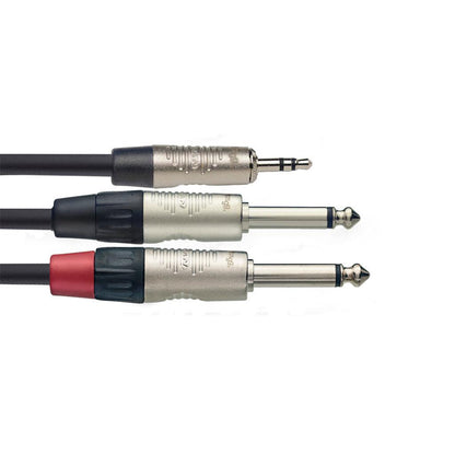 Stagg Y-kabel, stereo mini han jack til 2 x mono han Jack