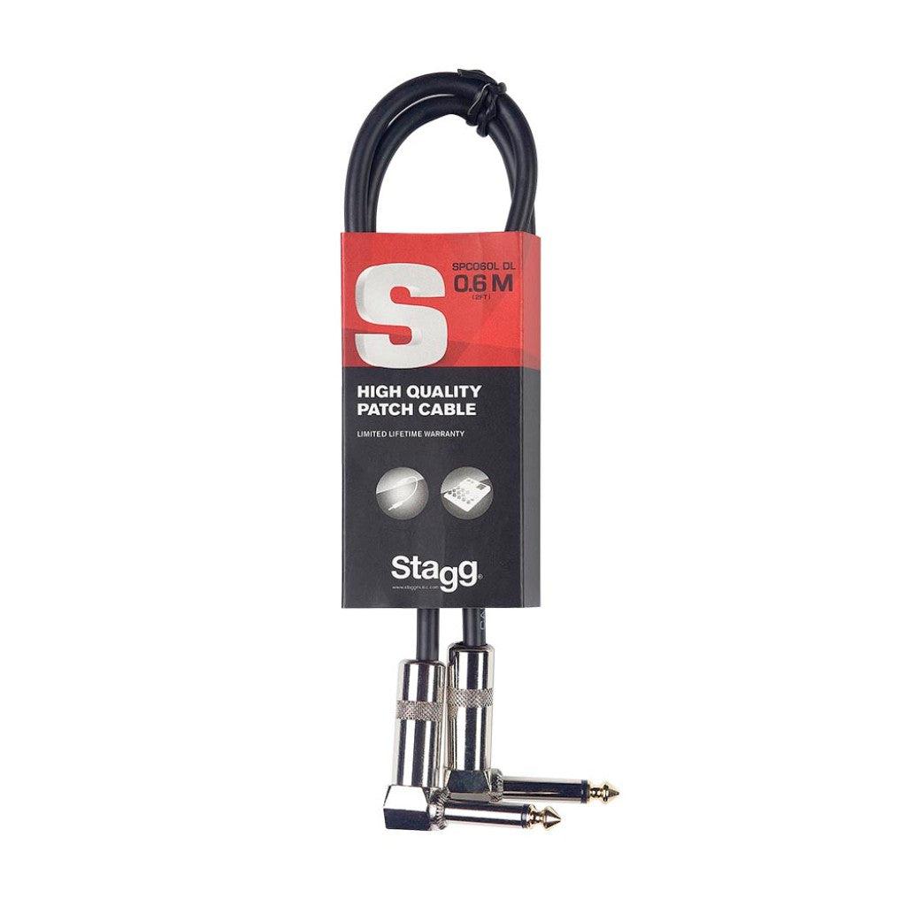 Stagg mono patch kabel vinkel Jack/Jack - 60 Cm