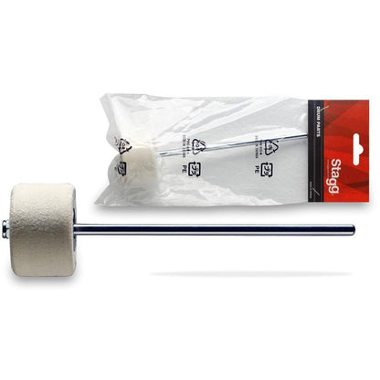 Stagg stortrommekølle med hvid filt - hård